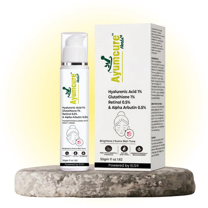 Night Cream | 1% Retinol, 0.5% Alpha Arbutin, Glutathione & Hyaluronic Acid | Unisex - Alternate View