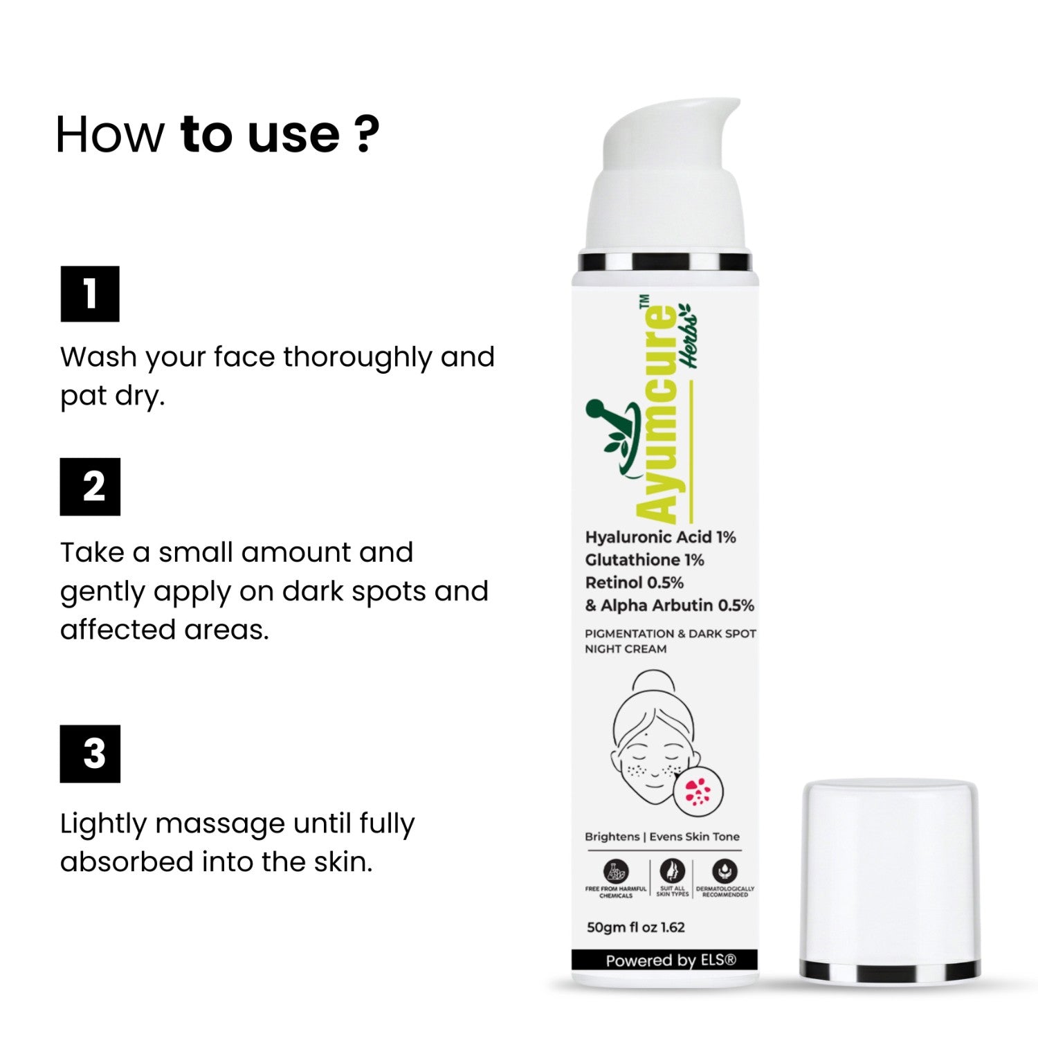 Night Cream | 1% Retinol, 0.5% Alpha Arbutin, Glutathione & Hyaluronic Acid | Unisex Night Cream | 1% Retinol, 0.5% Alpha Arbutin, Glutathione & Hyaluronic Acid | Unisex