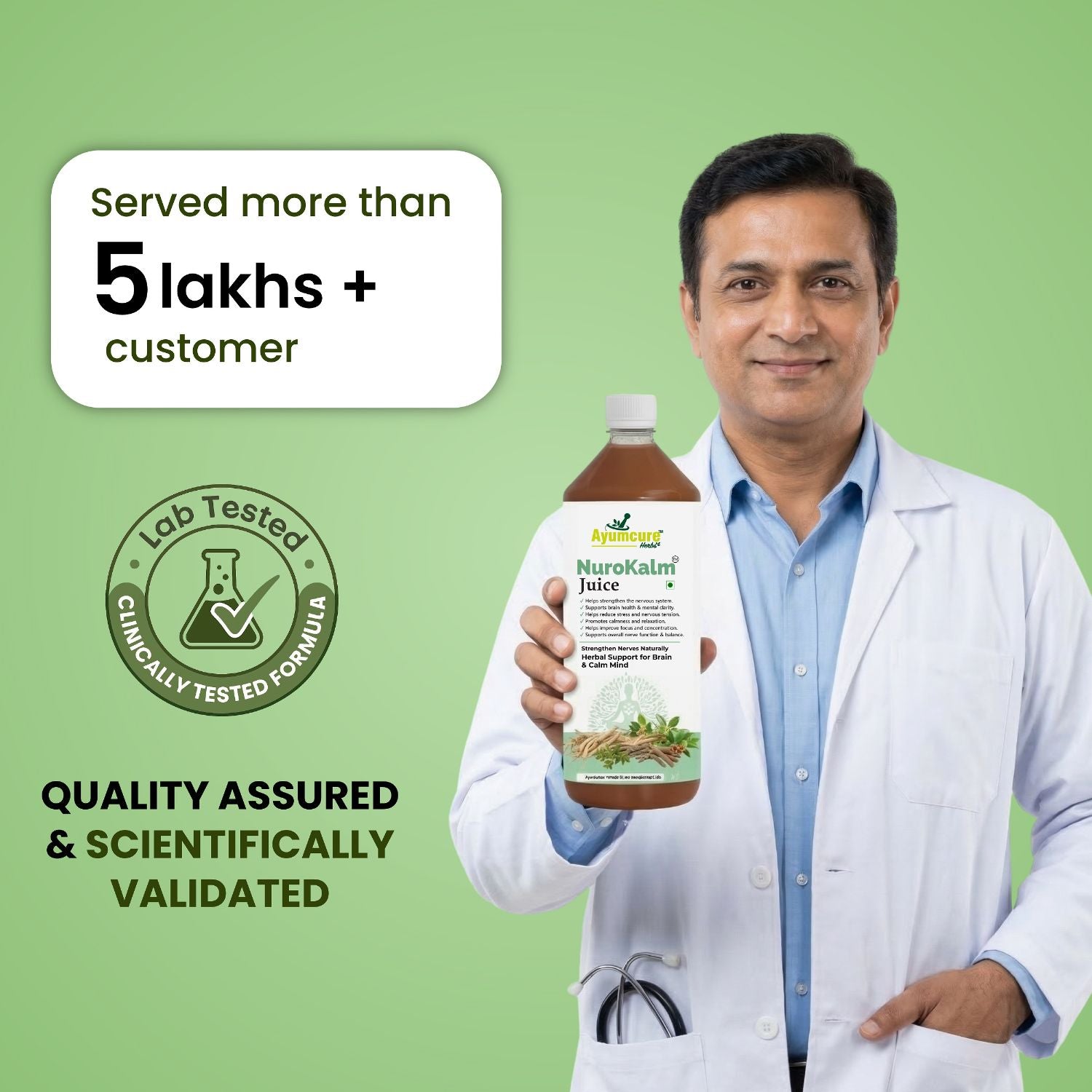 NuroKalm Ayurvedic Nervous System & Stress Relief Juice | No Added Sugar | Unisex