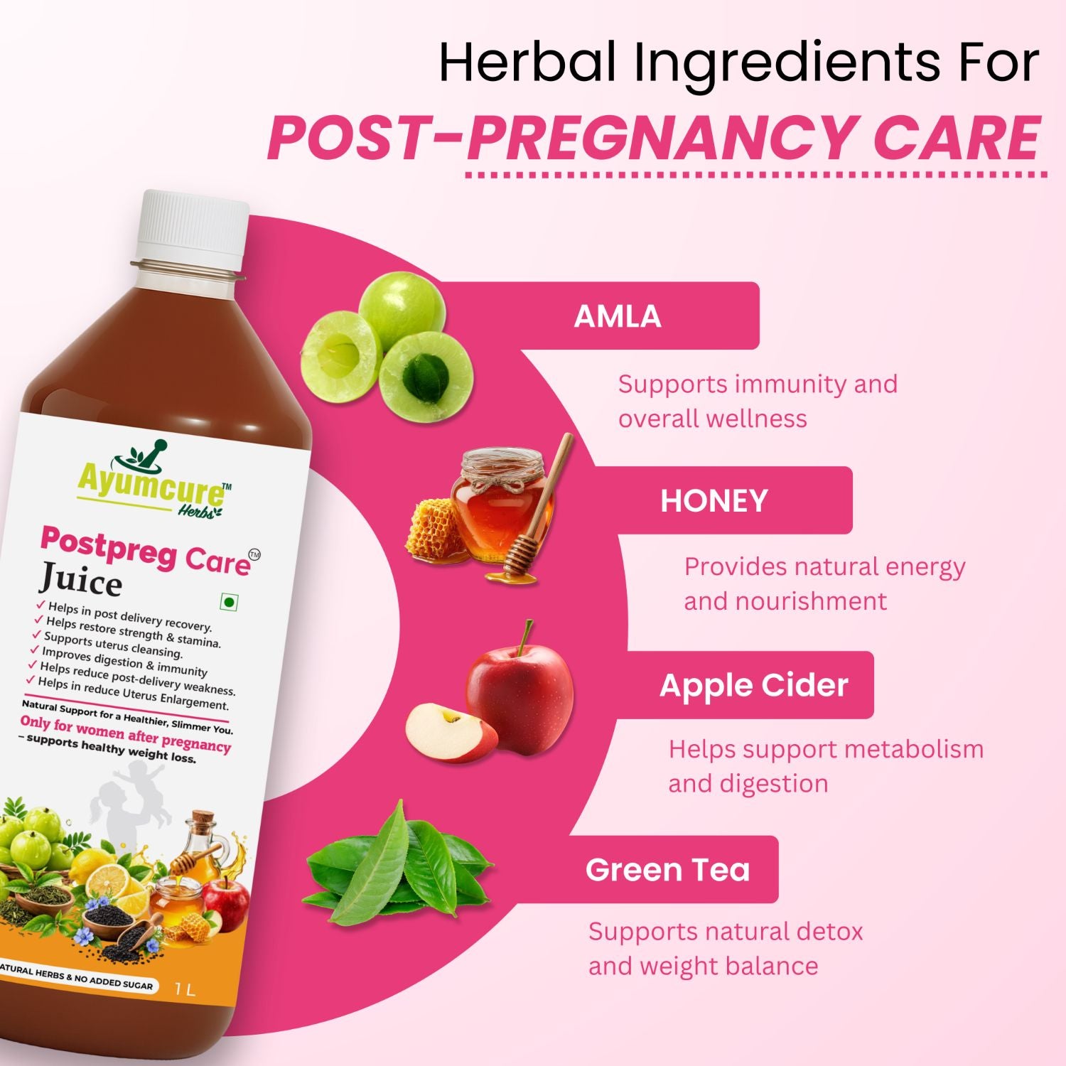 Postpreg Care Juice | Post-Pregnancy Recovery & Belly Fat Reduction | Only For Women