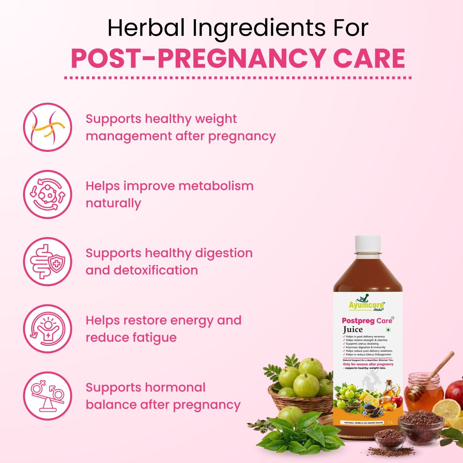 Postpreg Care Juice | Post-Pregnancy Recovery & Belly Fat Reduction | Only For Women
