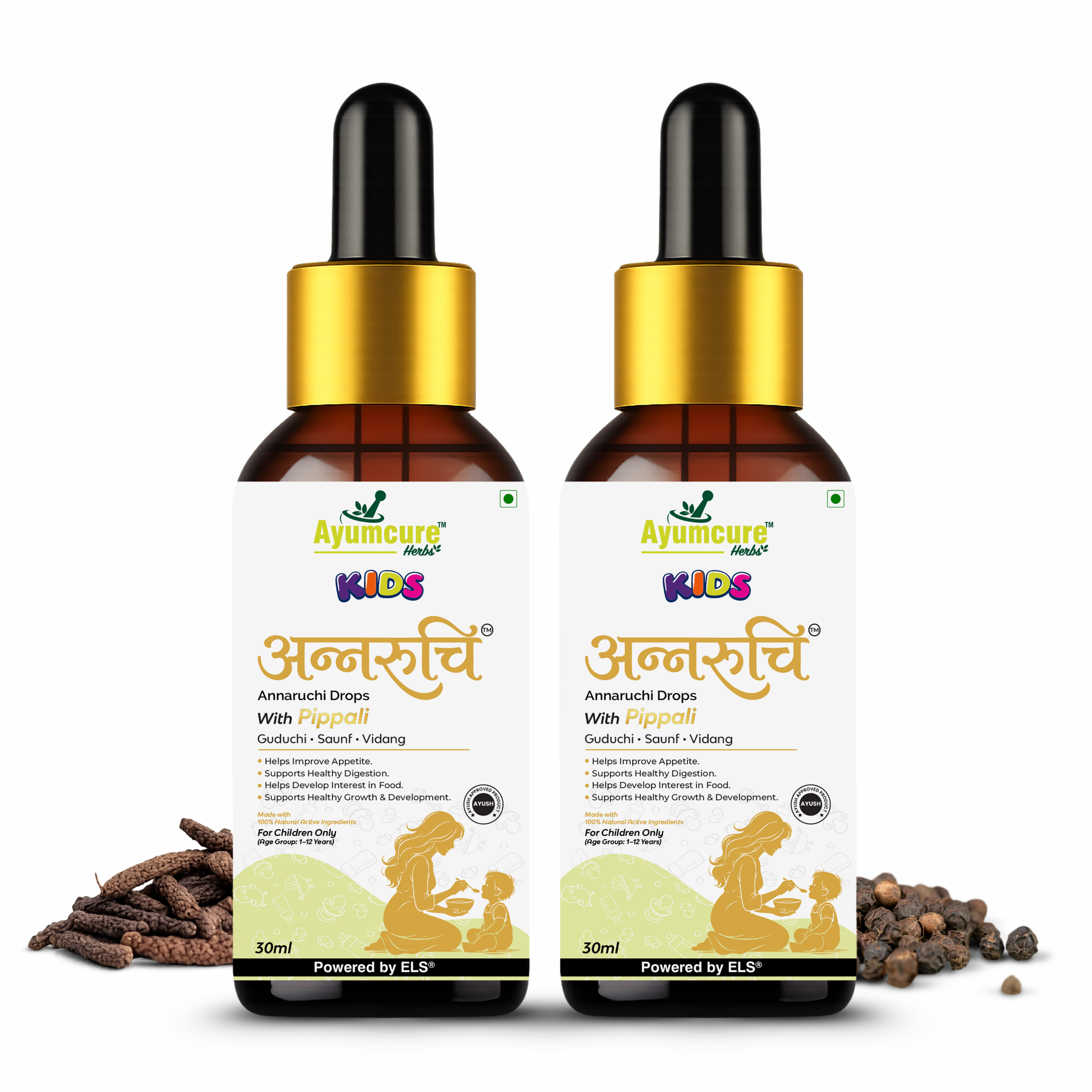 Kids Annaruchi Drops | Ayurvedic Appetite & Digestive Support for Children 1-12 Years