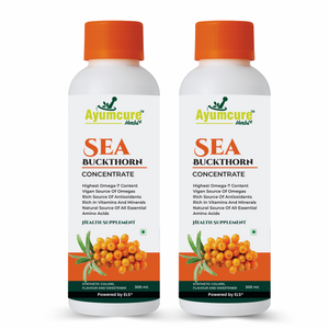 Sea Buckthorn Concentrate Pack of 2 | Omega 3,6,7,9 + Antioxidants | Sugar Free | Unisex