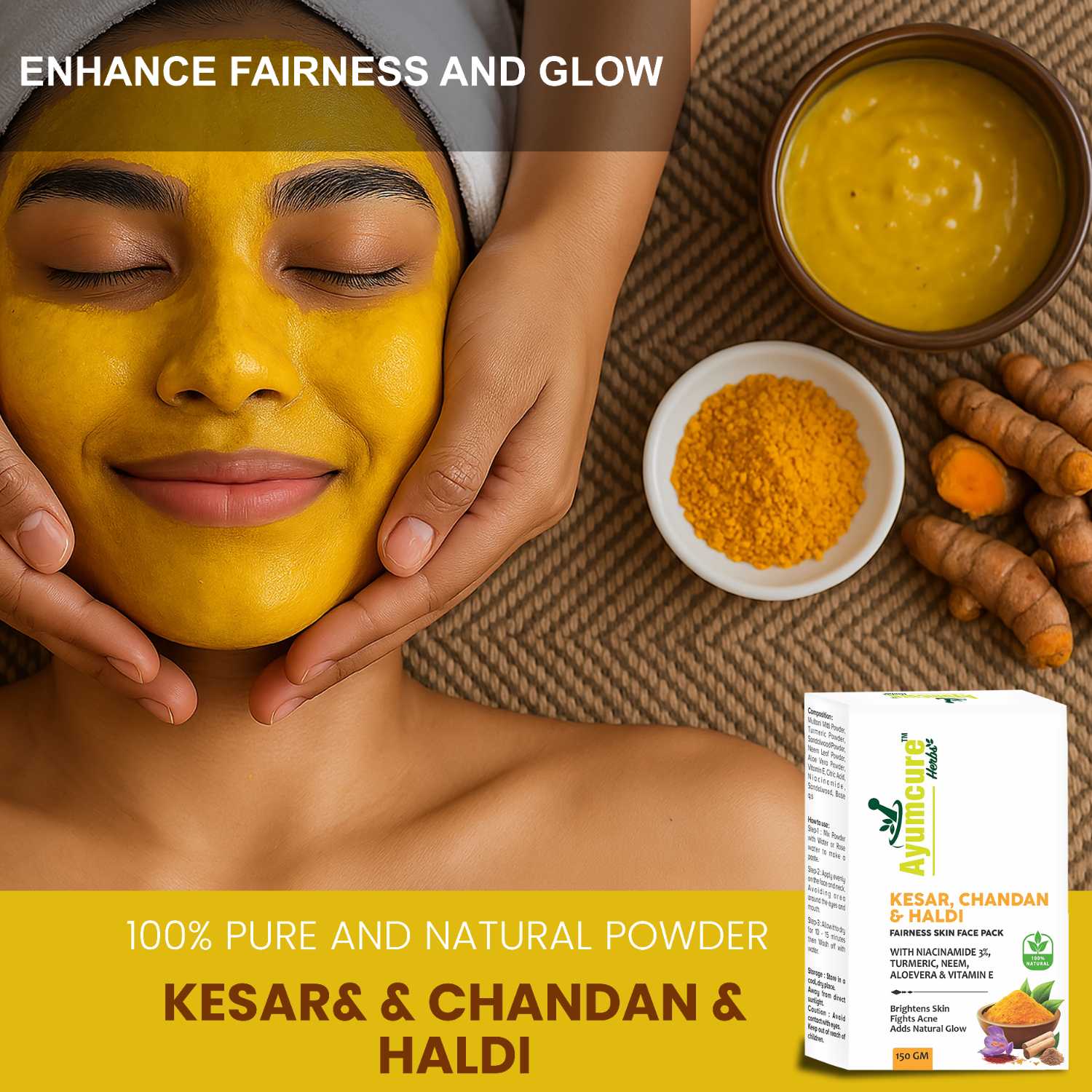 Vitamin C Serum + Radiance Face Pack | 3% Niacinamide, Kesar & Haldi | Men & Women