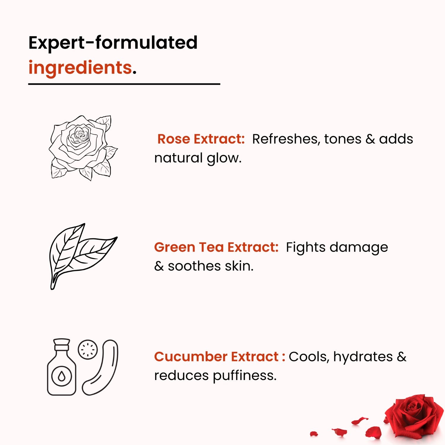 Pure Rose Water | Hydrating Face Toner, Alcohol-Free | Glowing Skin | Unisex