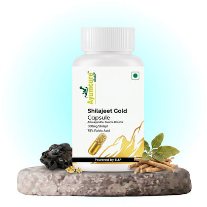 Shilajit Gold Capsule | 500mg Shilajit + Ashwagandha + Swarna Bhasma | Men & Women