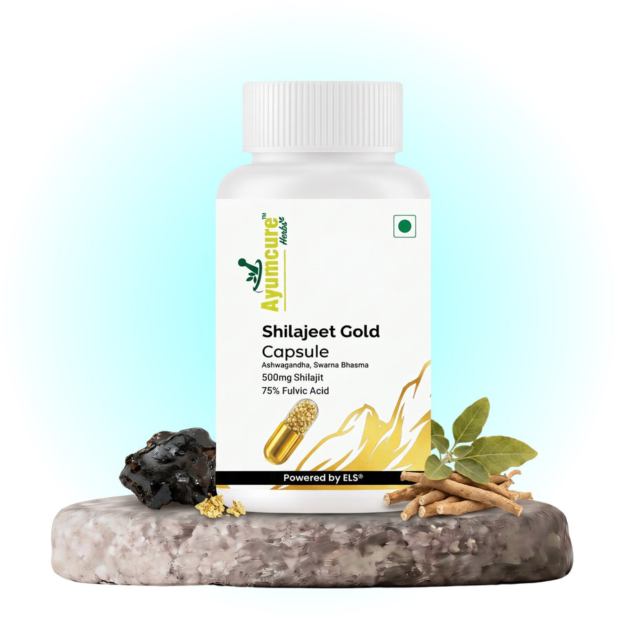 Shilajit Gold Capsule | 500mg Shilajit + Ashwagandha + Swarna Bhasma | Men & Women