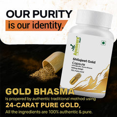 Shilajit Gold Capsule | 500mg Shilajit + Ashwagandha + Swarna Bhasma | Men & Women