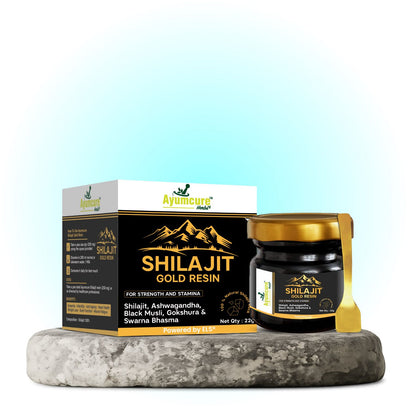 Shilajit Gold Resin | Pure Himalayan | 70%+ Fulvic Acid | 24K Gold | Lab Certified - Alternate View