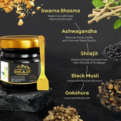 Shilajit Gold Resin | Pure Himalayan | 70%+ Fulvic Acid | 24K Gold | Lab Certified
