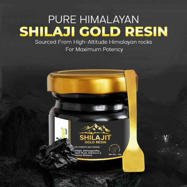 Shilajit Gold Resin | Pure Himalayan | 70%+ Fulvic Acid | 24K Gold | Lab Certified
