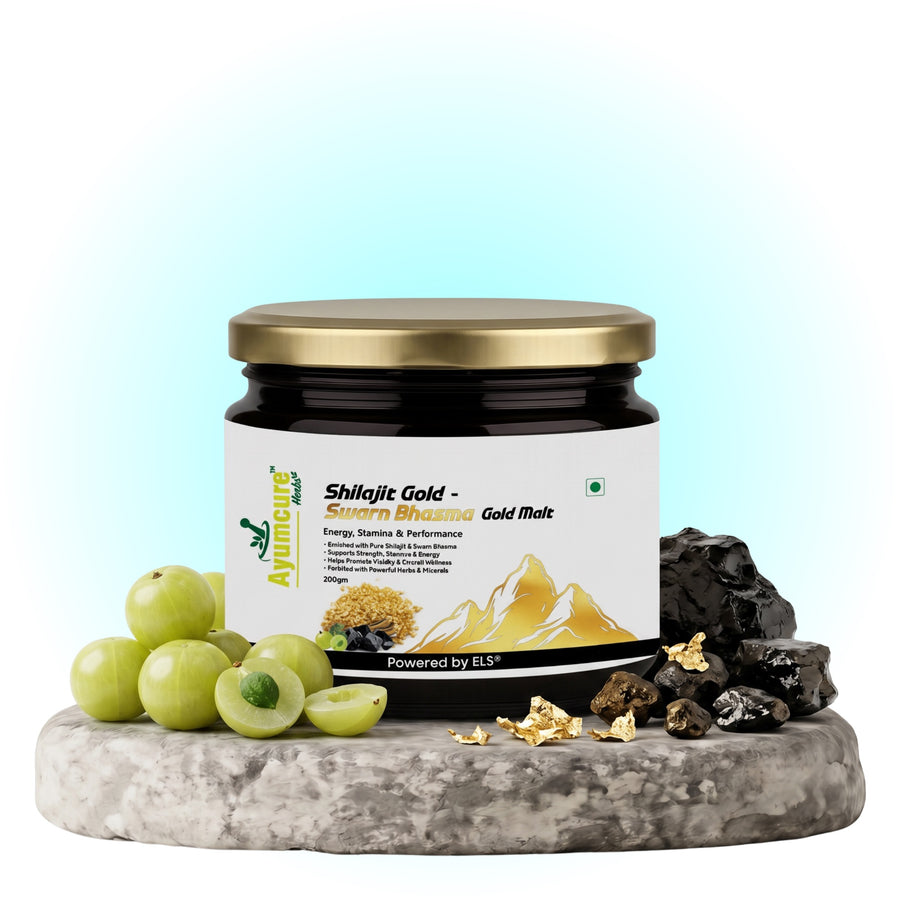 Shilajit Gold Malt | Shilajit + Ashwagandha + Safed Musli + 25 Herbs | Men & Women