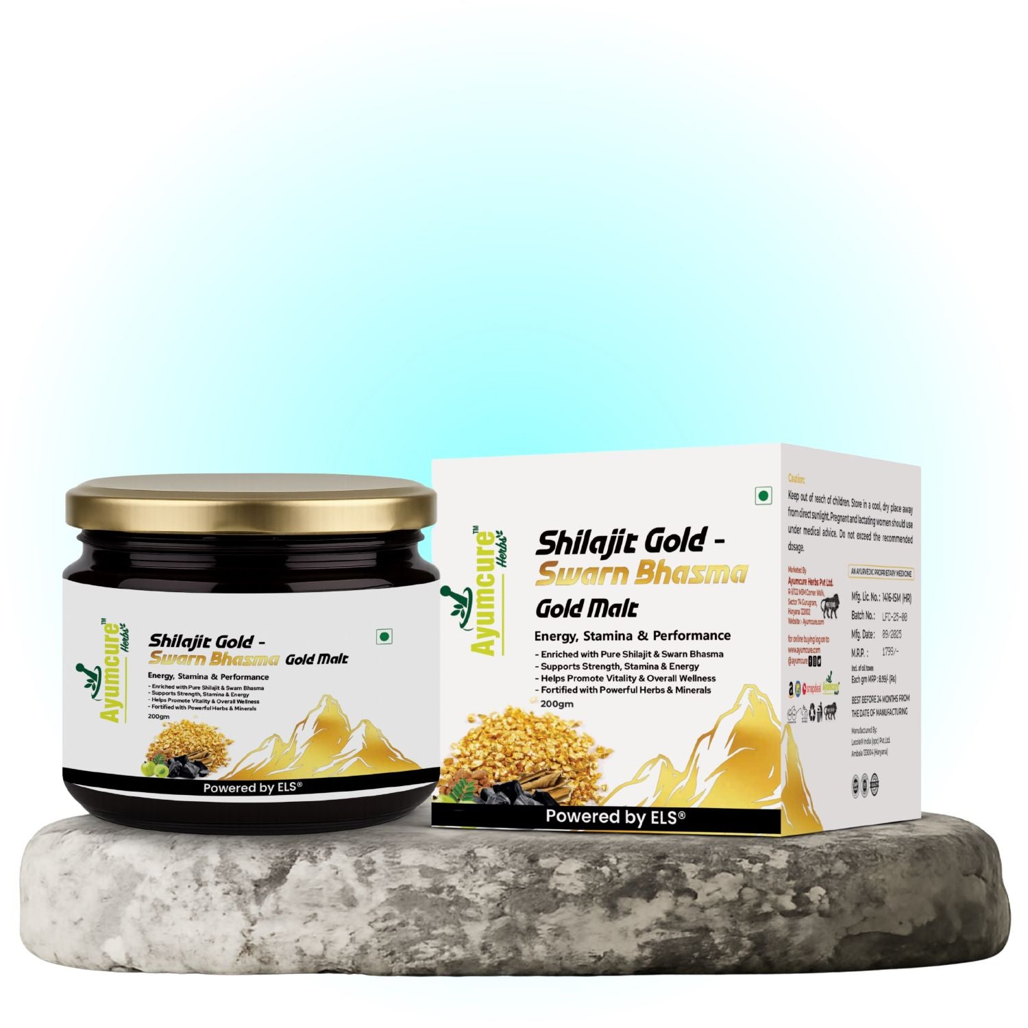 Shilajit Gold Malt | Shilajit + Ashwagandha + Safed Musli + 25 Herbs | Men & Women