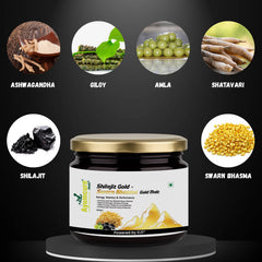 Shilajit Gold Malt | Shilajit + Ashwagandha + Safed Musli + 25 Herbs | Men & Women