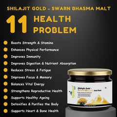Shilajit Gold Malt | Shilajit + Ashwagandha + Safed Musli + 25 Herbs | Men & Women