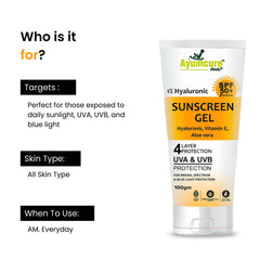 Hyaluronic Acid 1% Sunscreen SPF 50 PA++++ | No White Cast | Oily & Acne-Prone Skin