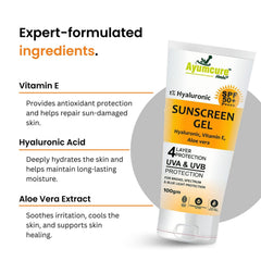 Hyaluronic Acid 1% Sunscreen SPF 50 PA++++ | No White Cast | Oily & Acne-Prone Skin
