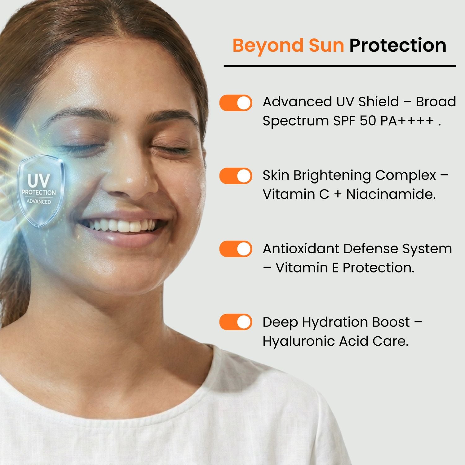 Vitamin C+E Sunscreen SPF 50+++ with Niacinamide | No White Cast | All Skin Types