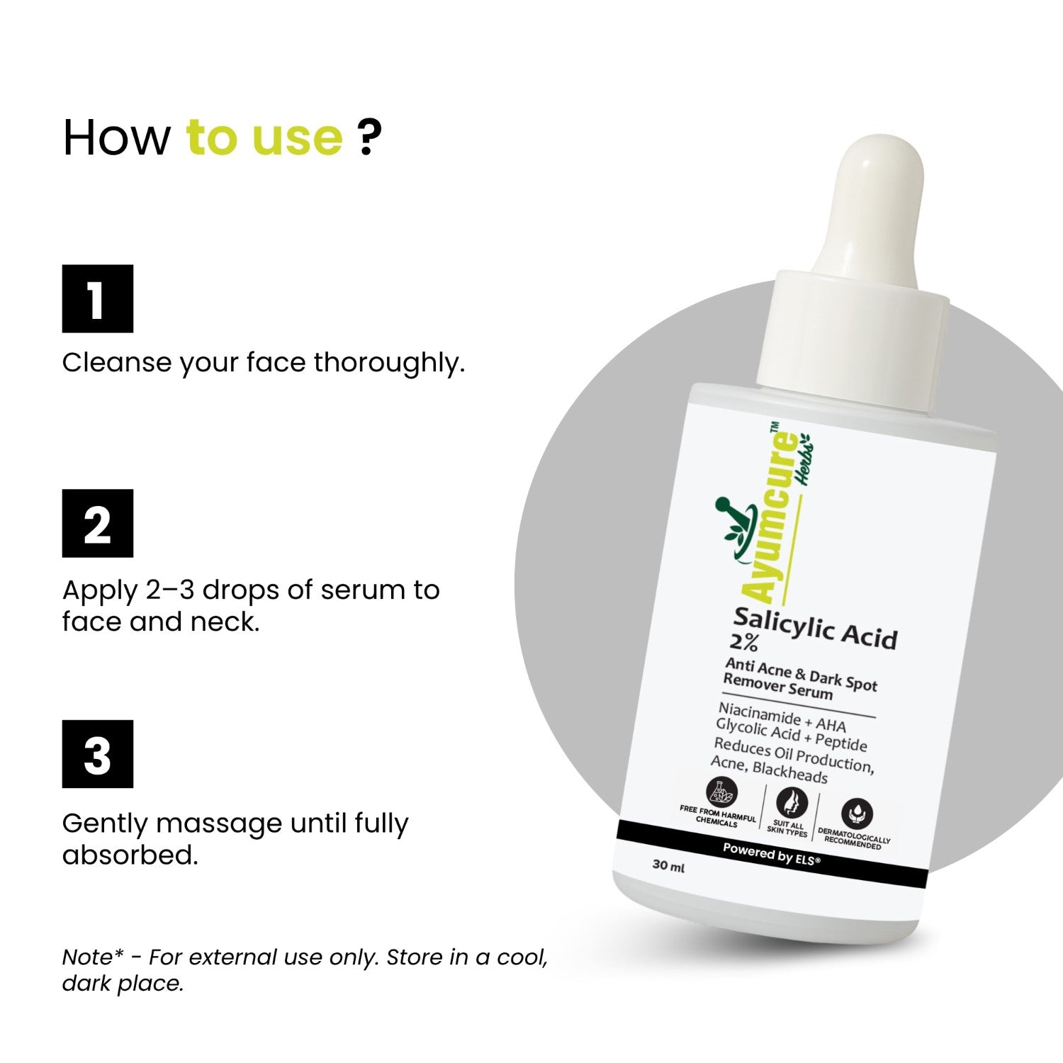 2% Salicylic Acid + 3% Niacinamide Serum | Acne, Blackheads & Dark Spots | Unisex