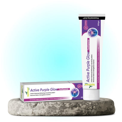 Active Purple Glow Whitening Toothpaste | Fluoride-Free, SLS-Free | Ayurvedic - Alternate View