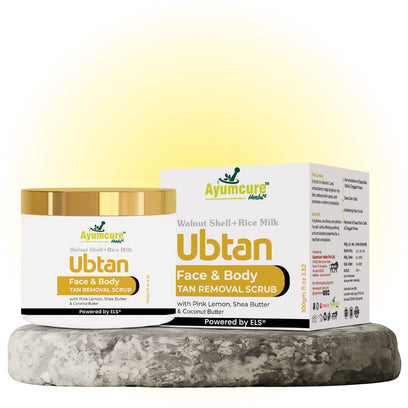 Ubtan Tan Removal Scrub | Walnut, Rice Milk & Shea Butter | Brightens Skin | Unisex - Alternate View