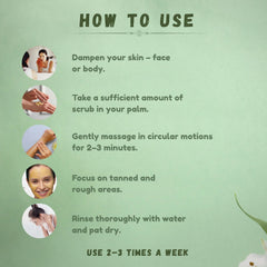 Ubtan Tan Removal Scrub | Walnut, Rice Milk & Shea Butter | Brightens Skin | Unisex