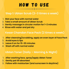 Ubtan Glow Combo: Face Pack + Toner + Scrub | 3% Niacinamide | Men & Women