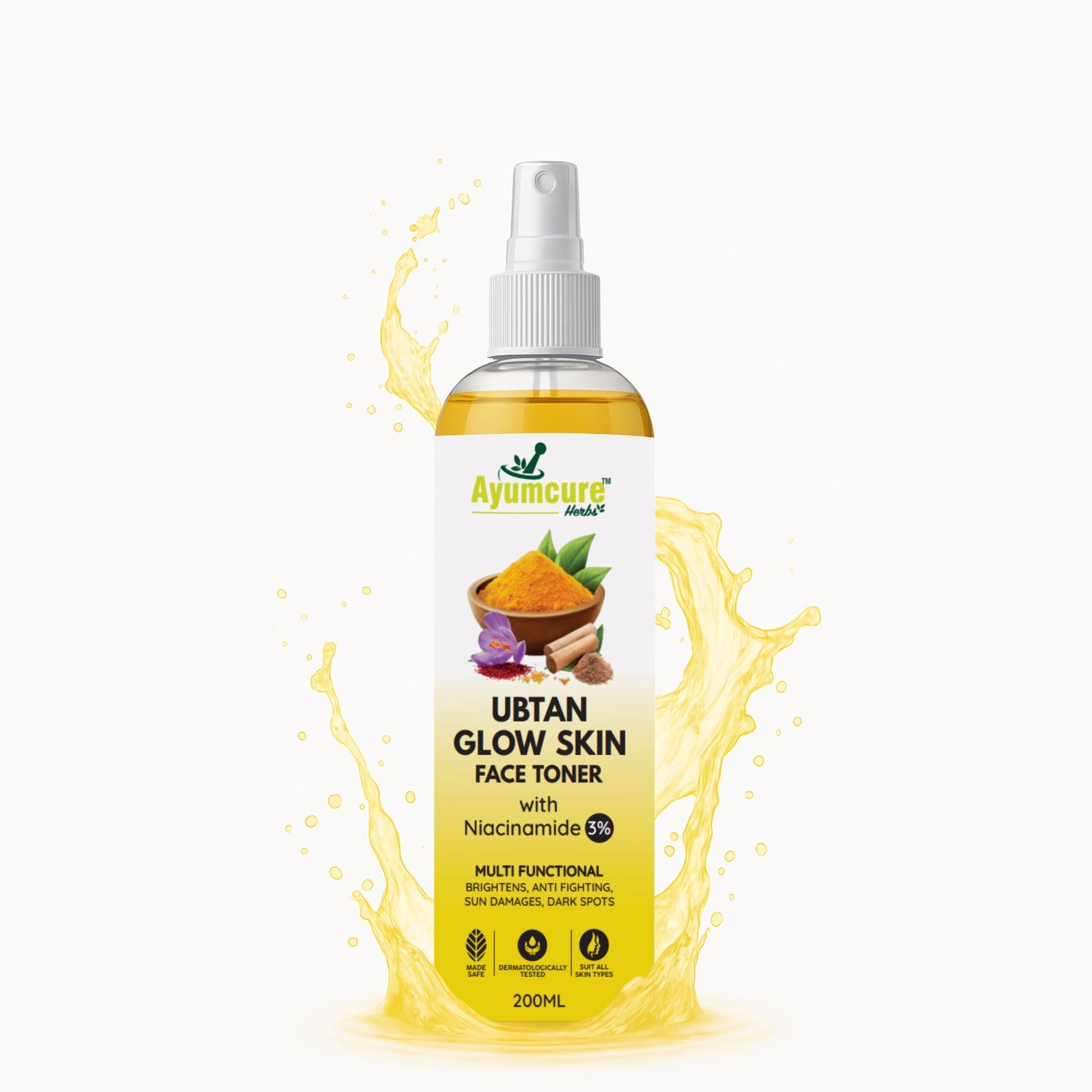 Ubtan Glow Toner + Radiance Face Pack | 3% Niacinamide, Kesar & Haldi | Men & Women
