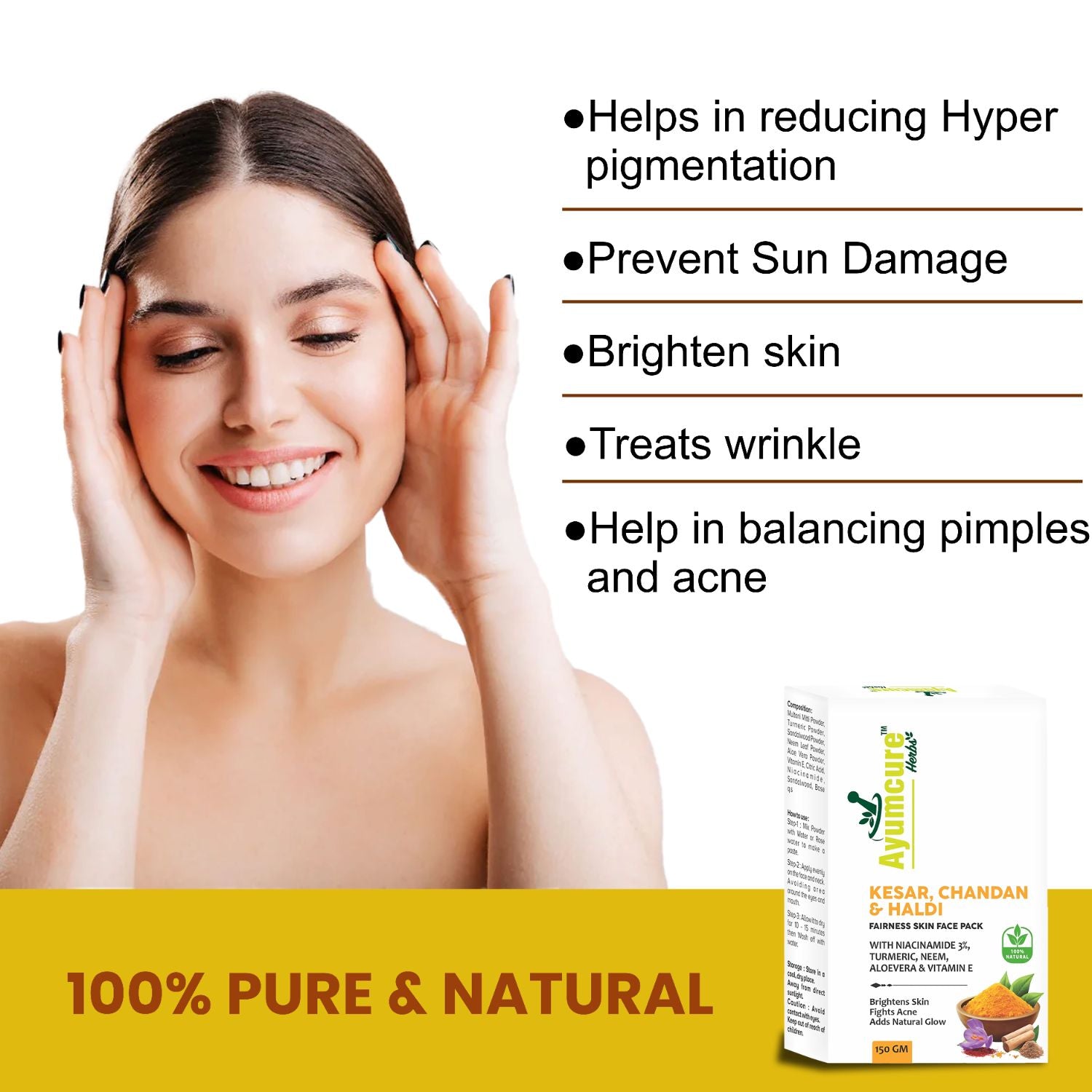 Ubtan Glow Toner + Radiance Face Pack | 3% Niacinamide, Kesar & Haldi | Men & Women