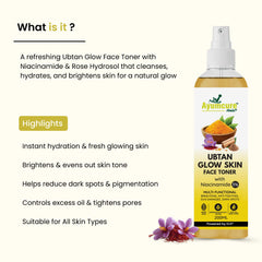 Ubtan Glow Toner | 3% Niacinamide, Saffron & Chandan | Brightening | All Skin Types
