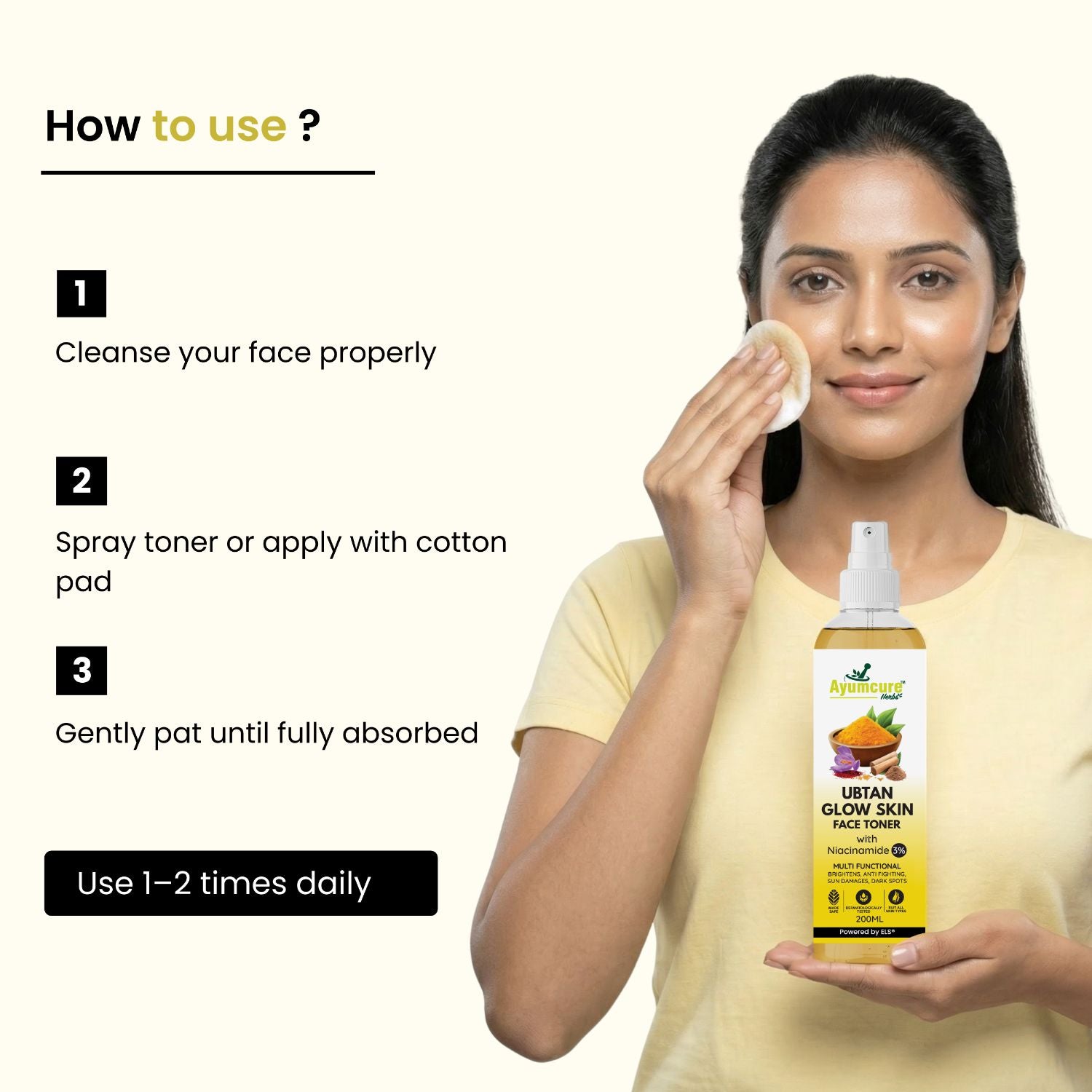 Ubtan Glow Toner | 3% Niacinamide, Saffron & Chandan | Brightening | All Skin Types