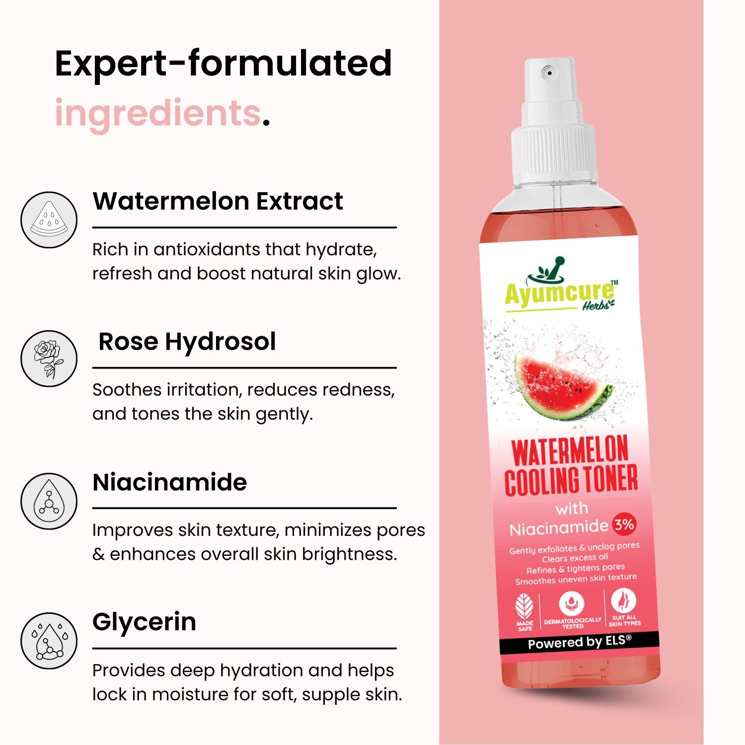 Watermelon Cooling Toner | 3% Niacinamide | Unclogs Pores & Refines Texture | Unisex
