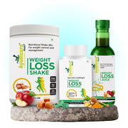 Ayurvedic Weight Management Kit, Fat Burn Capsules + Juice + Protein Blend, Men & Women