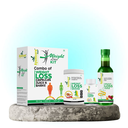 Ayurvedic Weight Management Kit – Ayurvedic Fat Burn Capsules + Wellness Juice + Plant Protein Blend | High Protein & Fiber for Natural Fat Burn | Men & Women - Alternate View