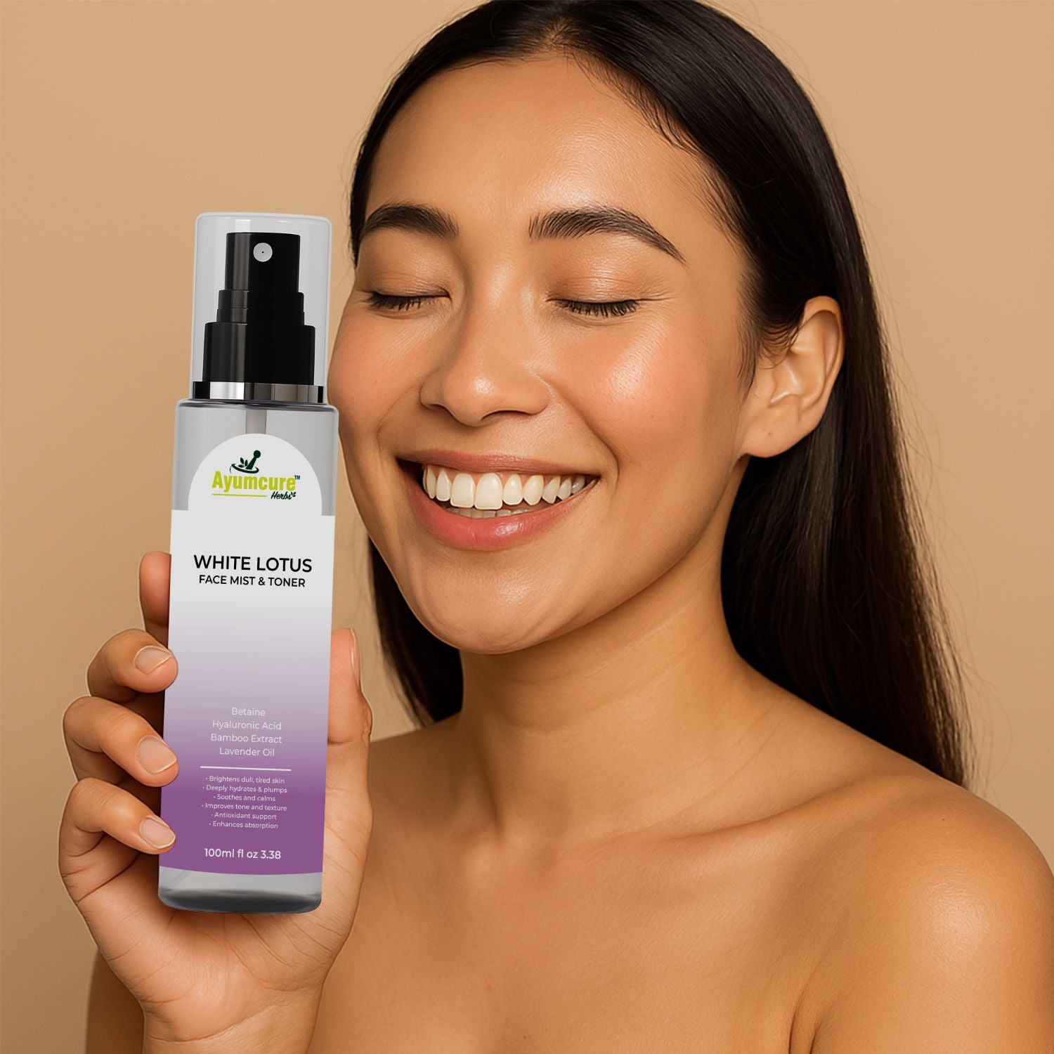 White Lotus Hyaluronic Face Mist | Bamboo Extract & Lavender | Hydrates Skin | Unisex