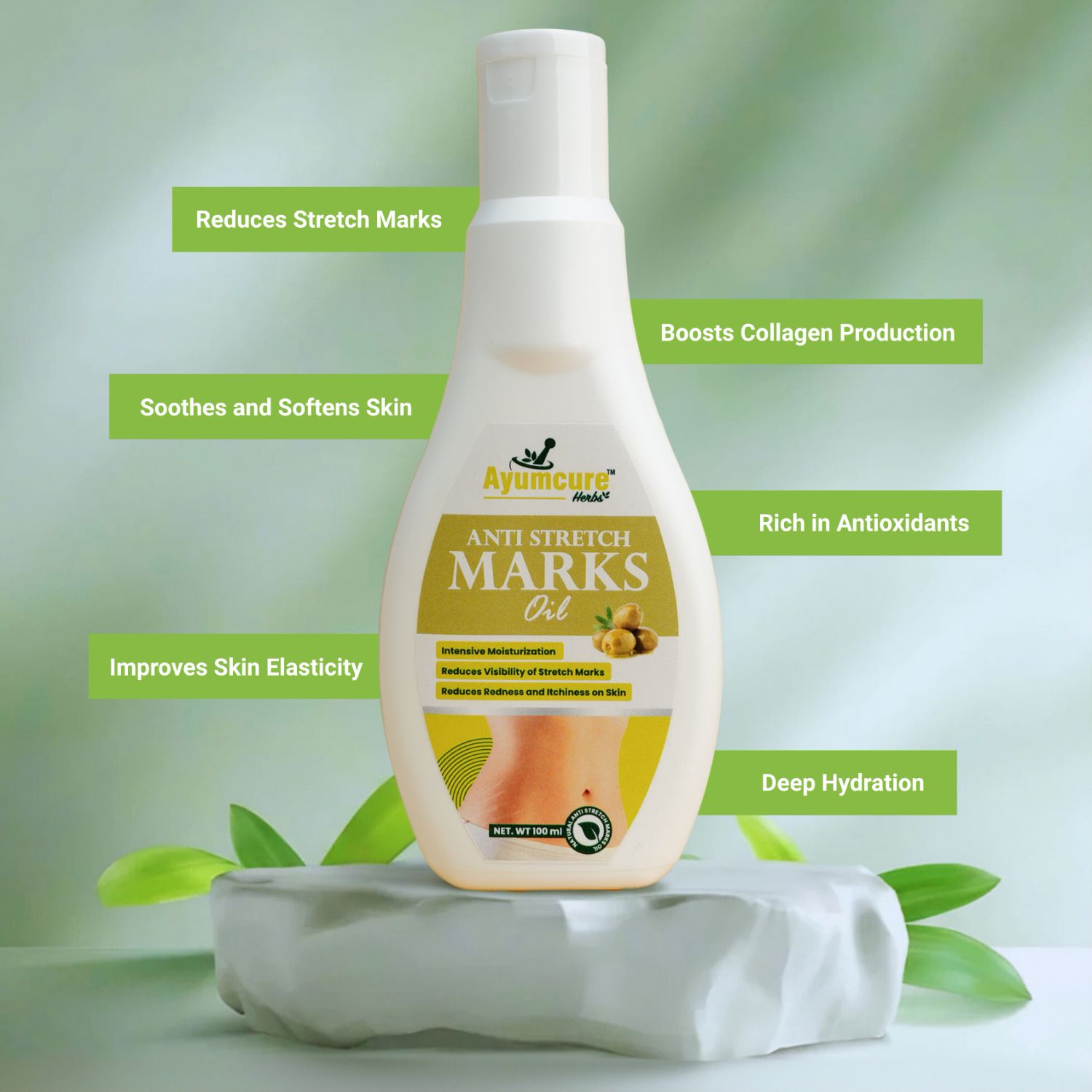 Stretch Mark Solution Oil | Scar Removal & Skin Elasticity | For Women